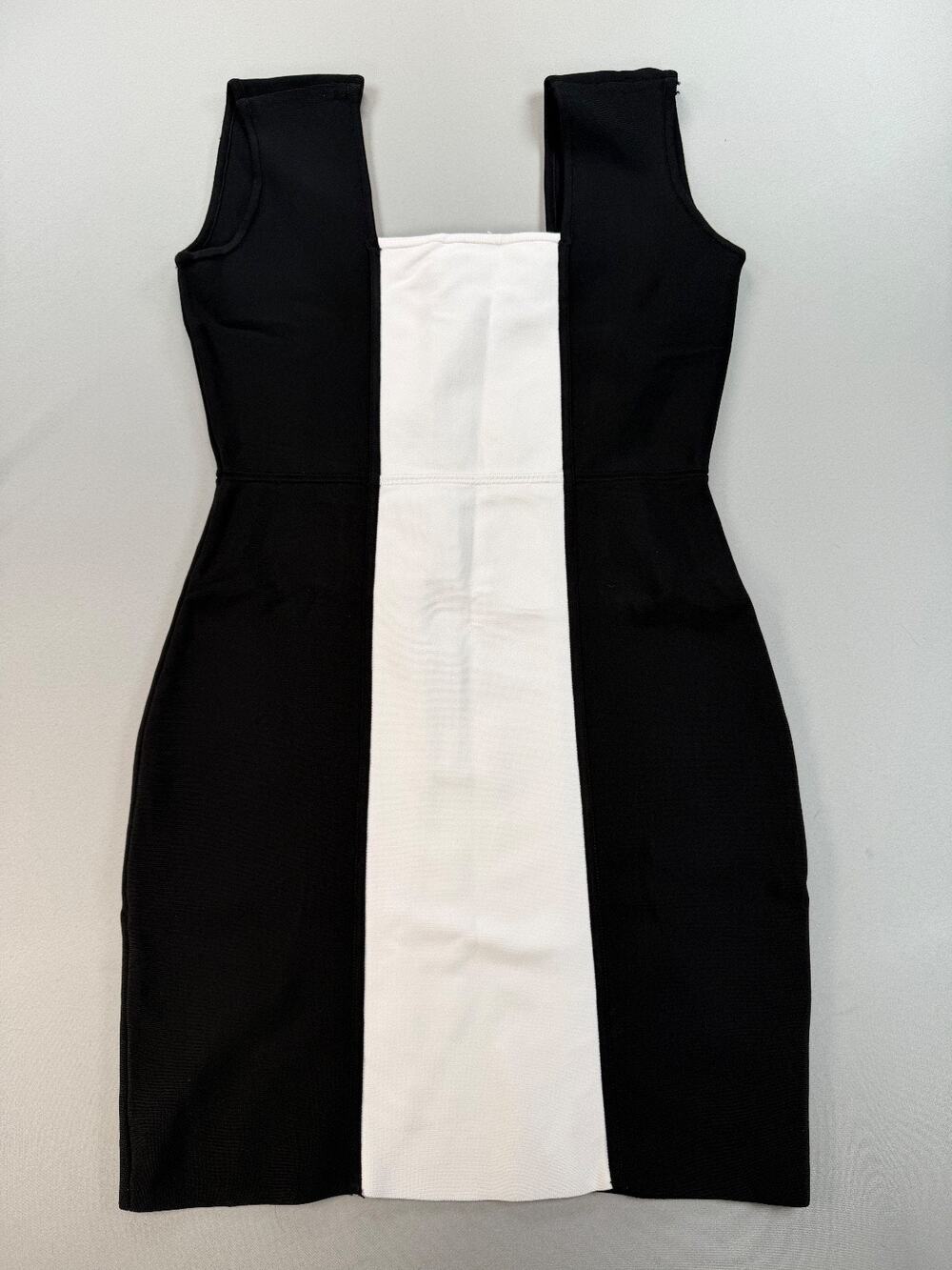 BCBG Maxazria Black & White Bodycon Dress (Women's L)